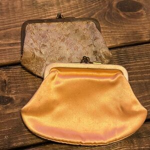 Two‎ vintage cloth/satin coin purses
